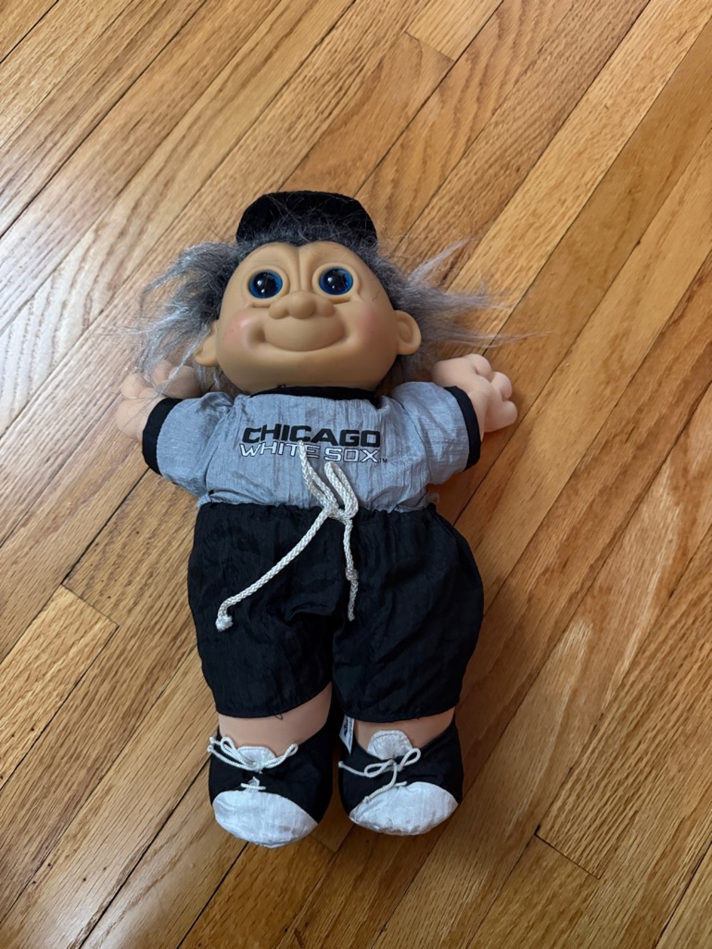Russ Black and Gray Plush Doll with Silver Hair